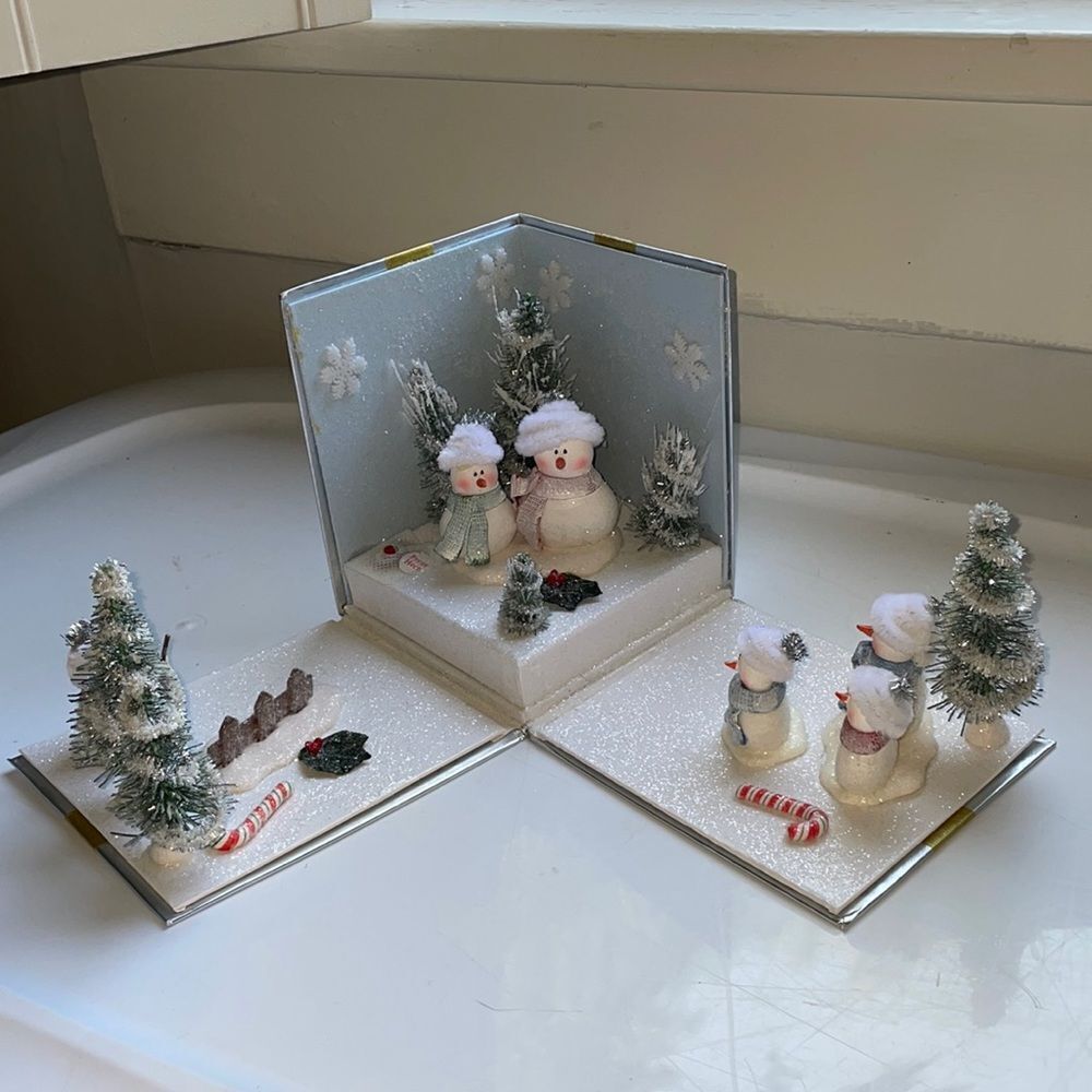 Avon 2007 Snowman Folding Christmas Box that plays “Deck The Halls”